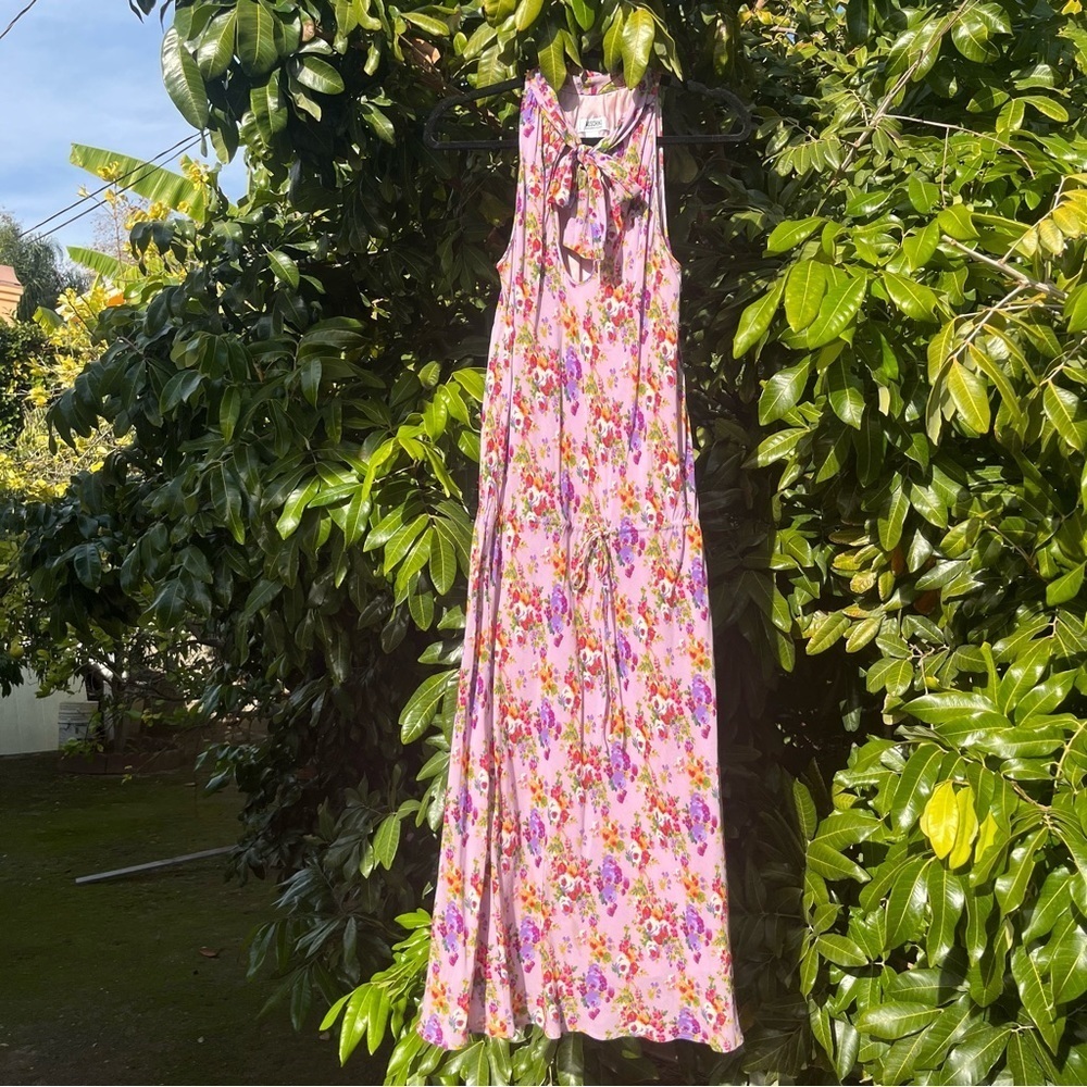 Moschino Cheap and Chic lilac purple floral sleeveless midi dress
